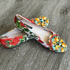 Dolce & Gabbana fruit/floral cloth flats